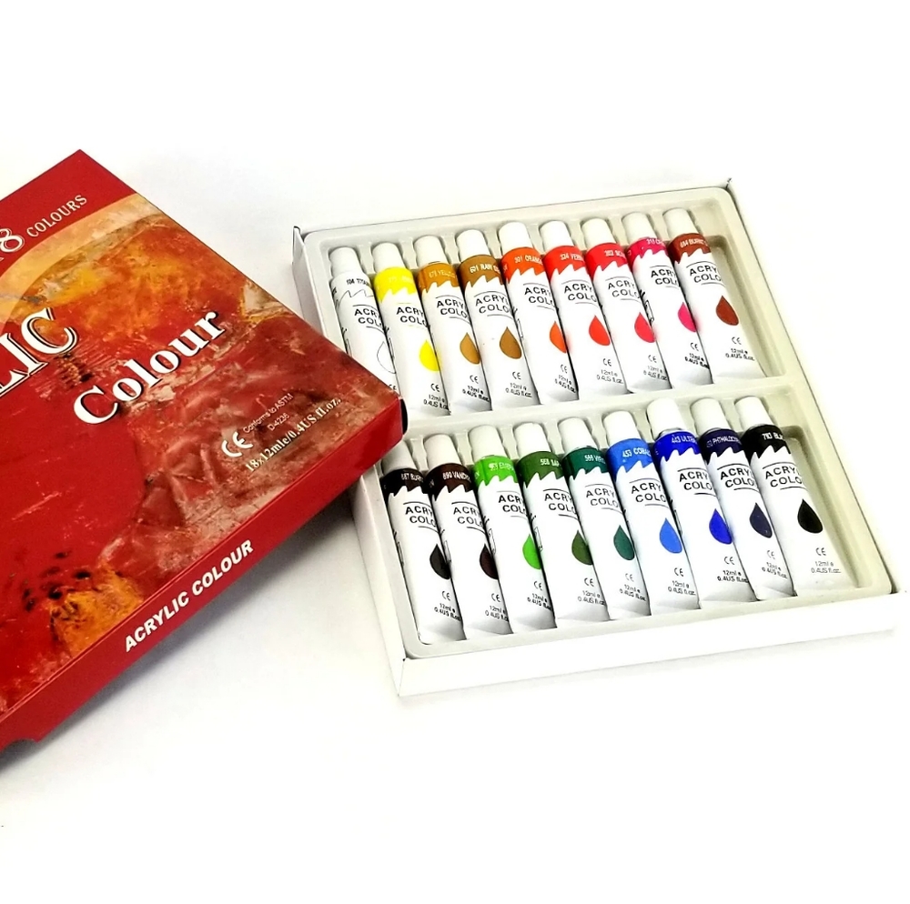 18 Color Acrylic Rainbow Paint Set